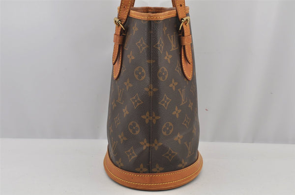 Authentic Louis Vuitton Monogram Bucket PM Shoulder Tote Bag M42238 Junk 6076J