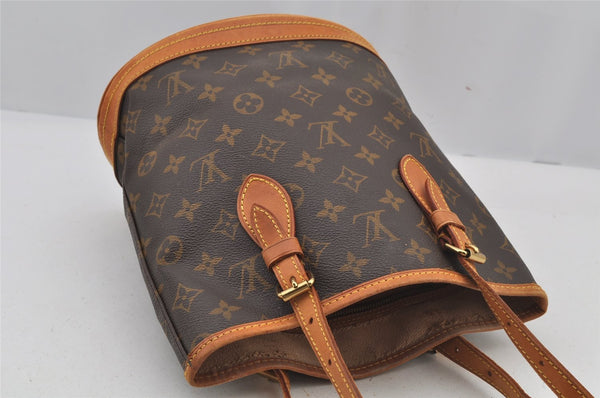 Authentic Louis Vuitton Monogram Bucket PM Shoulder Tote Bag M42238 Junk 6076J