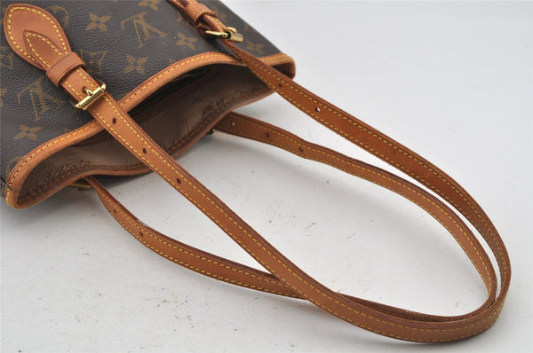 Authentic Louis Vuitton Monogram Bucket PM Shoulder Tote Bag M42238 Junk 6076J