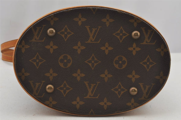 Authentic Louis Vuitton Monogram Bucket PM Shoulder Tote Bag M42238 Junk 6076J