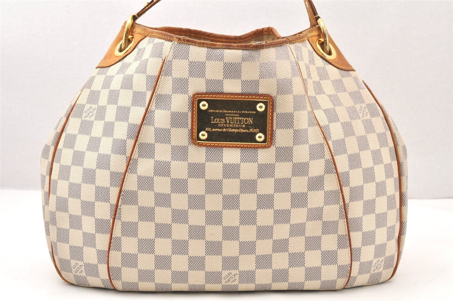 Authentic Louis Vuitton Damier Azur Galliera PM Shoulder Bag N55215 LV 6076K