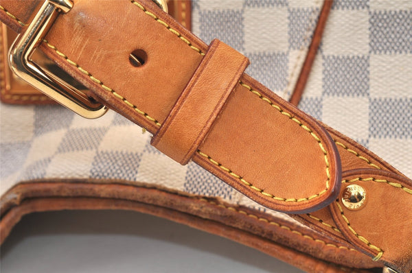 Authentic Louis Vuitton Damier Azur Galliera PM Shoulder Bag N55215 LV 6076K