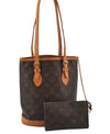 Authentic Louis Vuitton Monogram Bucket PM Shoulder Tote Bag M42238 LV 6077J