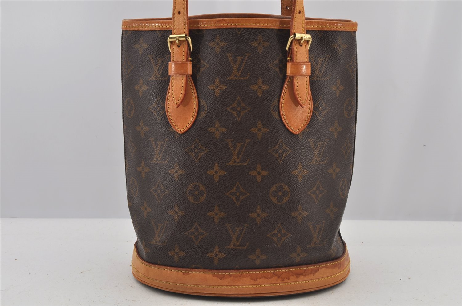 Authentic Louis Vuitton Monogram Bucket PM Shoulder Tote Bag M42238 LV 6077J