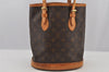 Authentic Louis Vuitton Monogram Bucket PM Shoulder Tote Bag M42238 LV 6077J