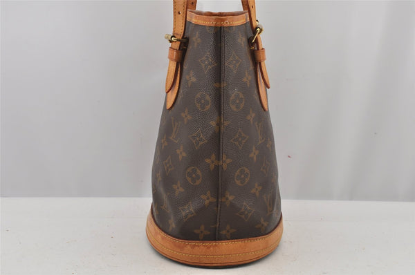 Authentic Louis Vuitton Monogram Bucket PM Shoulder Tote Bag M42238 LV 6077J