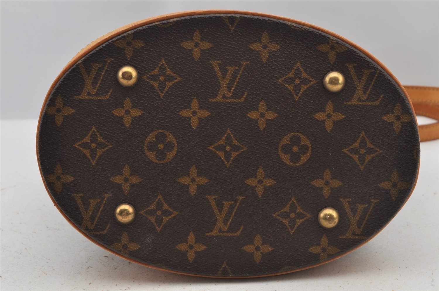 Authentic Louis Vuitton Monogram Bucket PM Shoulder Tote Bag M42238 LV 6077J