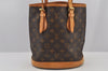 Authentic Louis Vuitton Monogram Bucket PM Shoulder Tote Bag M42238 Junk 6078J