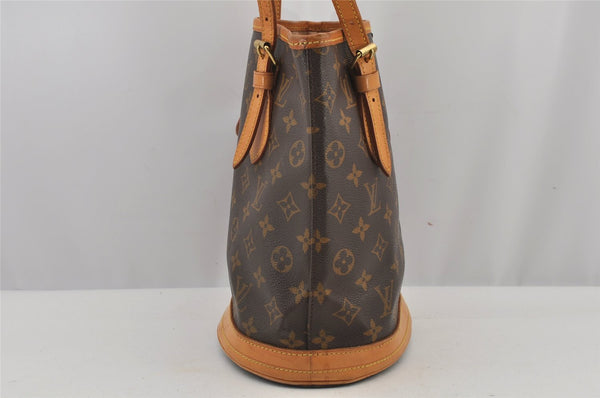 Authentic Louis Vuitton Monogram Bucket PM Shoulder Tote Bag M42238 Junk 6078J