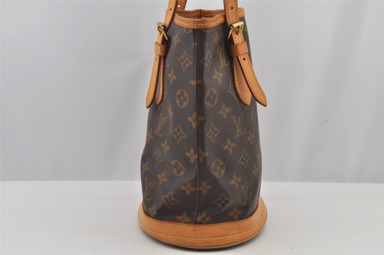 Authentic Louis Vuitton Monogram Bucket PM Shoulder Tote Bag M42238 Junk 6078J