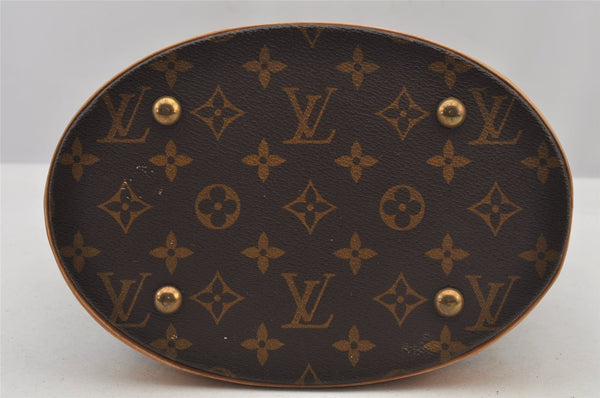 Authentic Louis Vuitton Monogram Bucket PM Shoulder Tote Bag M42238 Junk 6078J