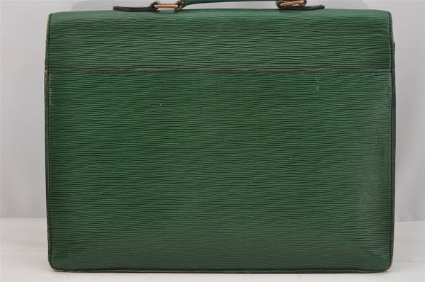 Authentic Louis Vuitton Epi Serviette Conseiller Briefcase Green LV 6079I