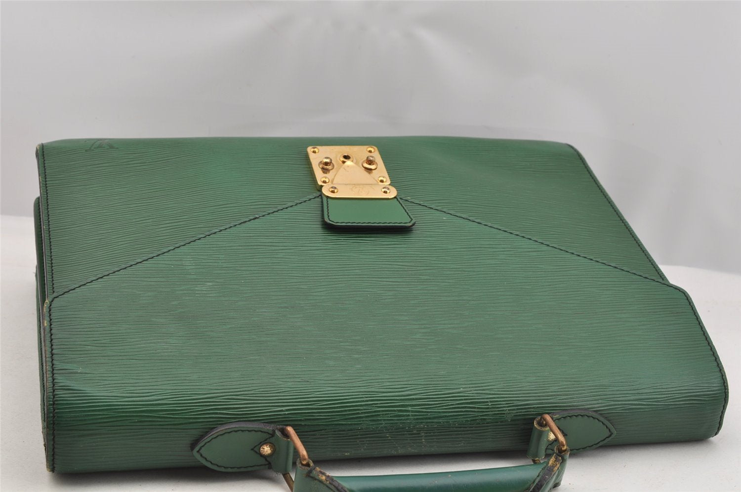 Authentic Louis Vuitton Epi Serviette Conseiller Briefcase Green LV 6079I