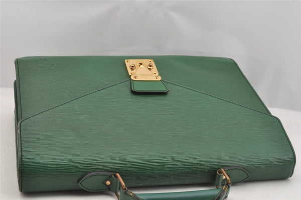 Authentic Louis Vuitton Epi Serviette Conseiller Briefcase Green LV 6079I