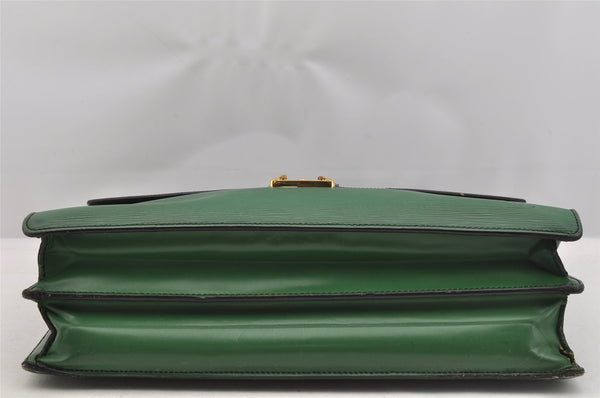Authentic Louis Vuitton Epi Serviette Conseiller Briefcase Green LV 6079I