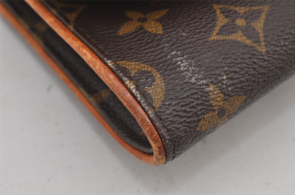Authentic Louis Vuitton Monogram Pochette Twin GM Shoulder Bag M51852 LV 6079J