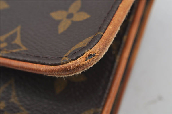 Authentic Louis Vuitton Monogram Pochette Twin GM Shoulder Bag M51852 LV 6079J