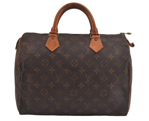 Authentic Louis Vuitton Monogram Speedy 30 Hand Boston Bag M41526 LV 6080J