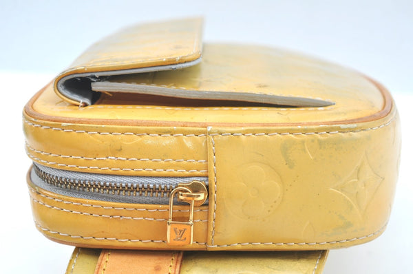 Authentic Louis Vuitton Vernis Fulton Waist Body Bag Yellow M91041 LV 6081I