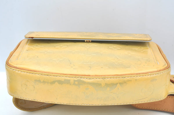 Authentic Louis Vuitton Vernis Fulton Waist Body Bag Yellow M91041 LV 6081I