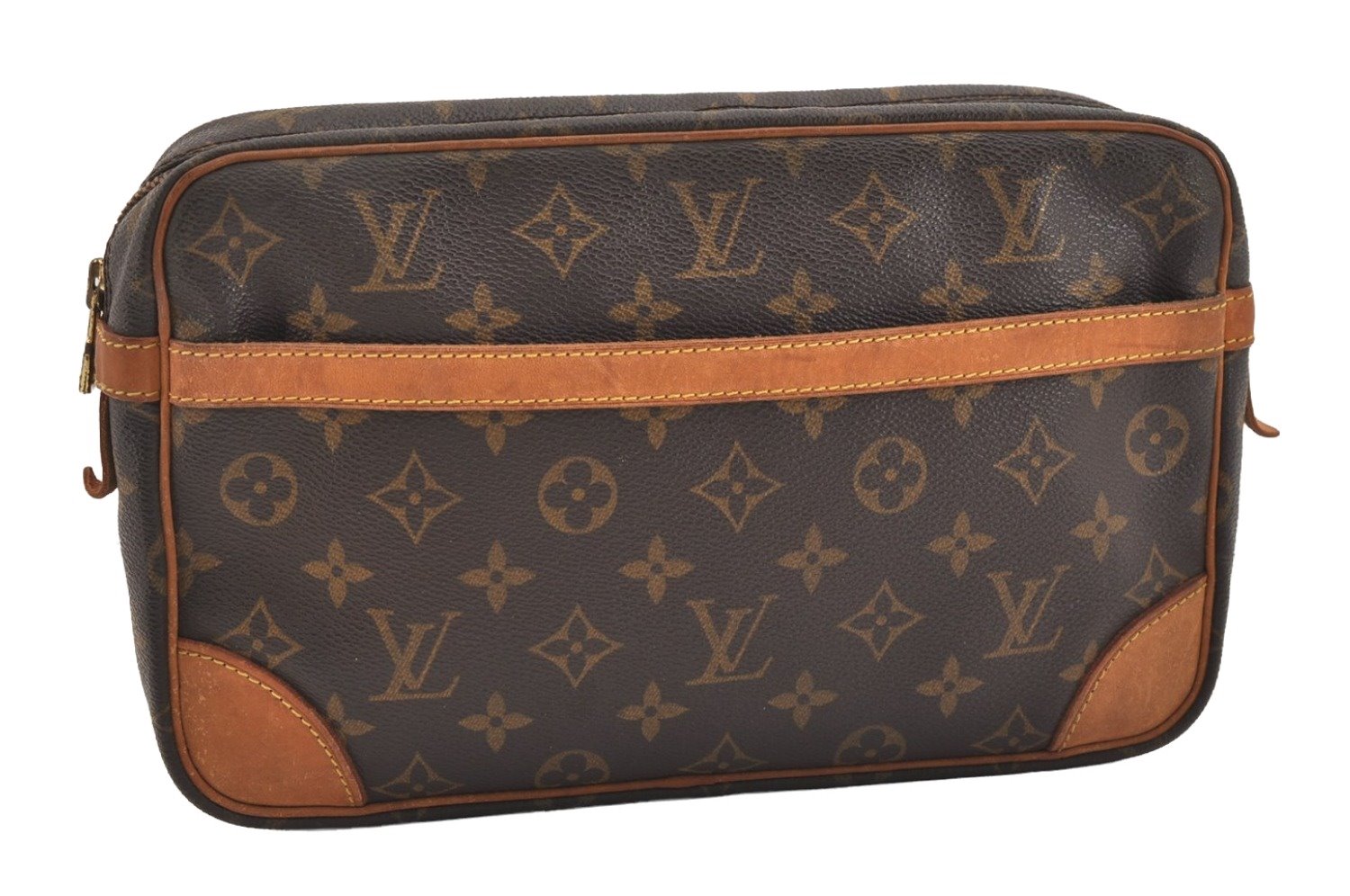 Authentic Louis Vuitton Monogram Compiegne 28 Clutch Hand Bag M51845 LV 6081J