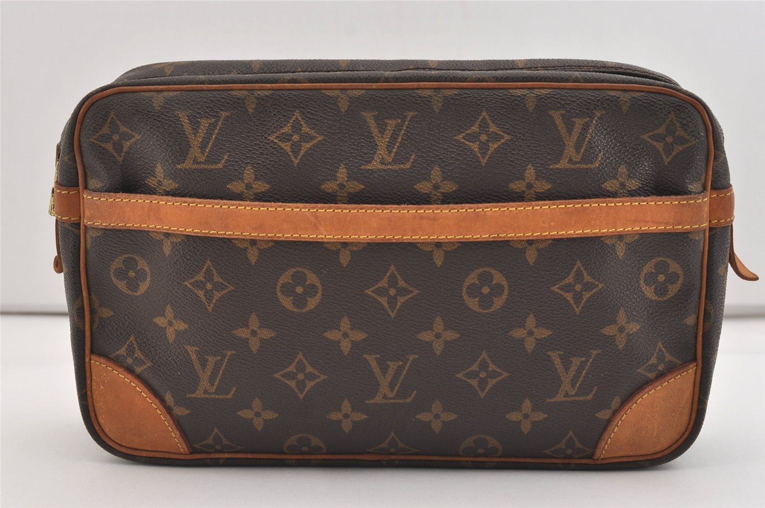 Authentic Louis Vuitton Monogram Compiegne 28 Clutch Hand Bag M51845 LV 6081J