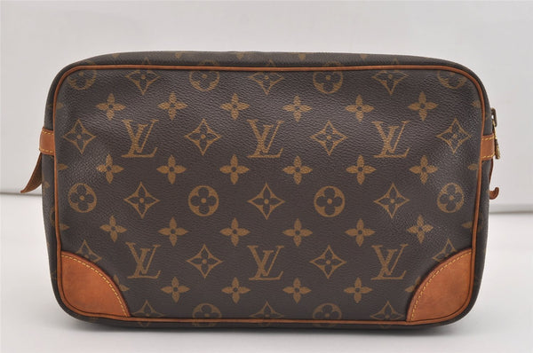 Authentic Louis Vuitton Monogram Compiegne 28 Clutch Hand Bag M51845 LV 6081J