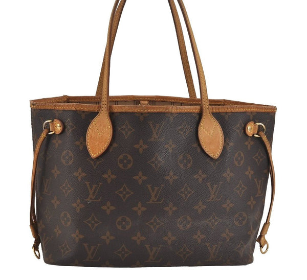 Authentic Louis Vuitton Monogram Neverfull PM Shoulder Tote Bag M40155 LV 6083J