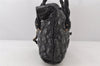 Authentic Salvatore Ferragamo Gancini Leather Shoulder Hand Bag Black 6083K