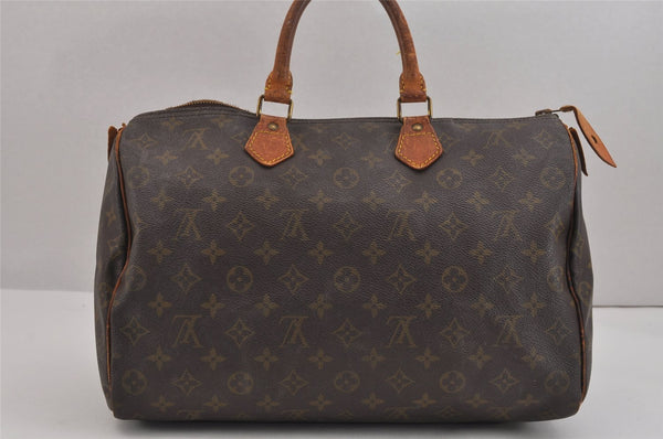 Authentic Louis Vuitton Monogram Speedy 35 Hand Boston Bag M41524 LV Junk 6084J