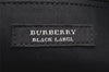 Auth BURBERRY BLACK LABEL Shoulder Clutch Bag Nylon Leather Black Junk 6084K