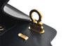 Authentic Salvatore Ferragamo Gancini Leather 2Way Shoulder Hand Bag Navy 6085K