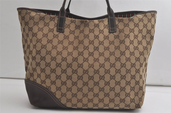 Authentic GUCCI New Britt Shoulder Tote Bag GG Canvas Leather 169945 Brown 6087K