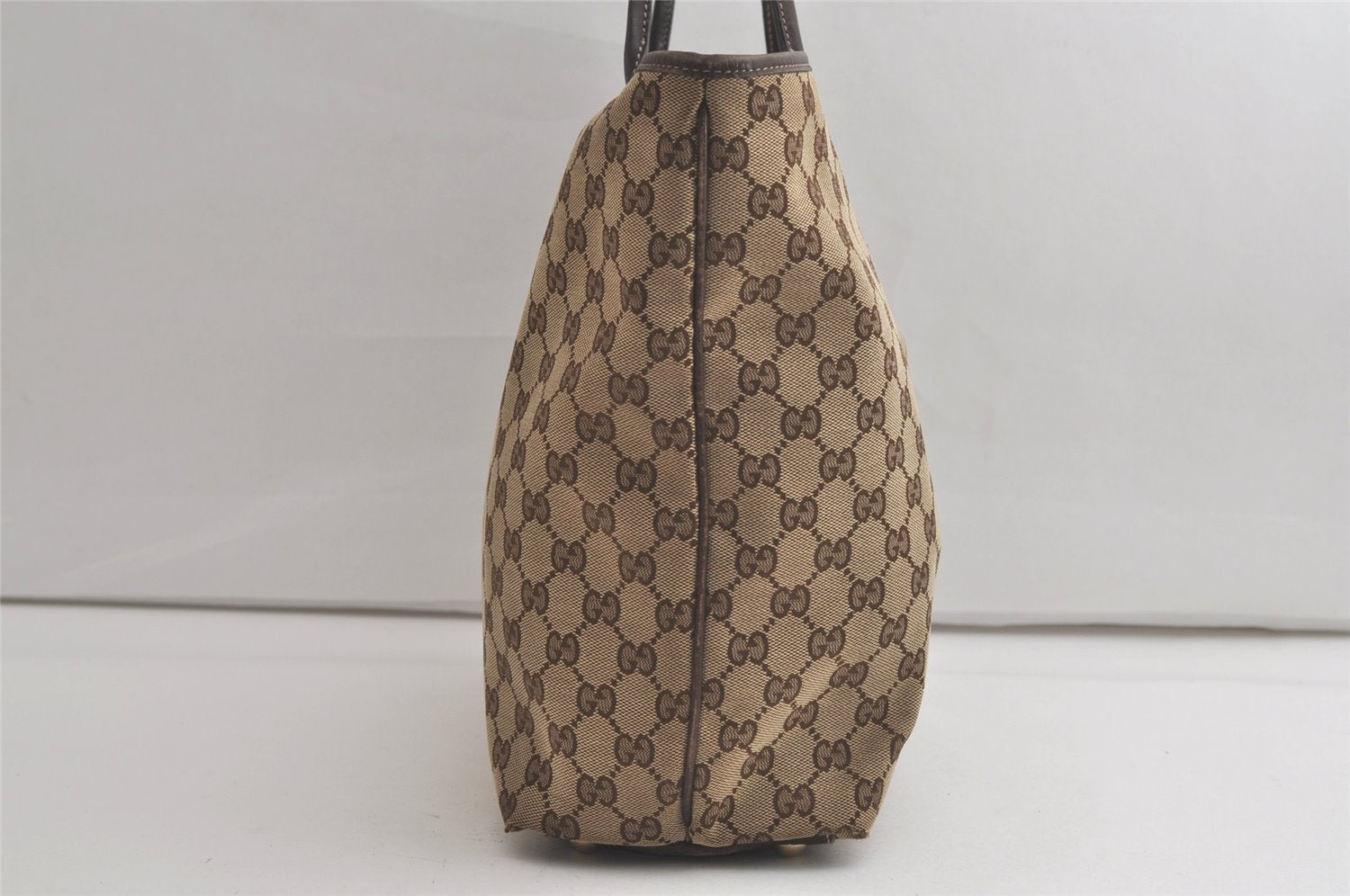 Authentic GUCCI New Britt Shoulder Tote Bag GG Canvas Leather 169945 Brown 6087K