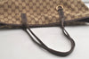 Authentic GUCCI New Britt Shoulder Tote Bag GG Canvas Leather 169945 Brown 6087K