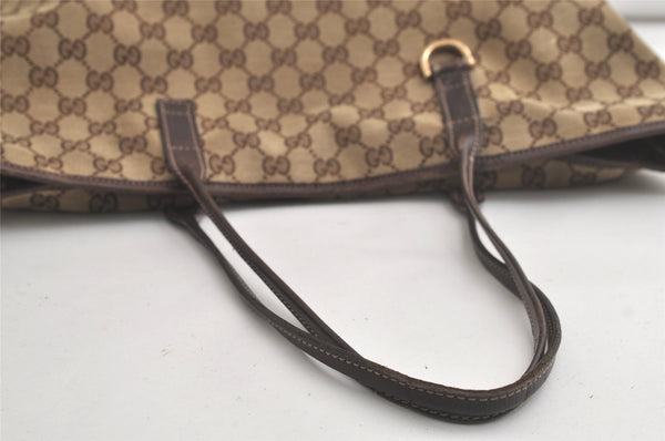 Authentic GUCCI New Britt Shoulder Tote Bag GG Canvas Leather 169945 Brown 6087K
