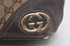 Authentic GUCCI New Britt Shoulder Tote Bag GG Canvas Leather 169945 Brown 6087K