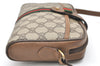 Authentic GUCCI Web Sherry Line Shoulder Bag GG PVC Leather Brown Junk 6089K