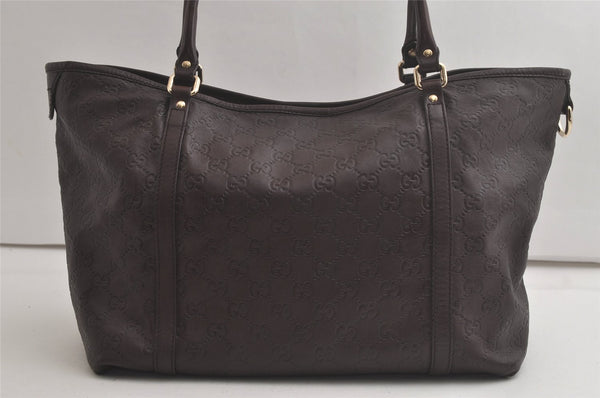 Authentic GUCCI Guccissima Shoulder Tote Bag GG Leather 197953 Brown 6090K