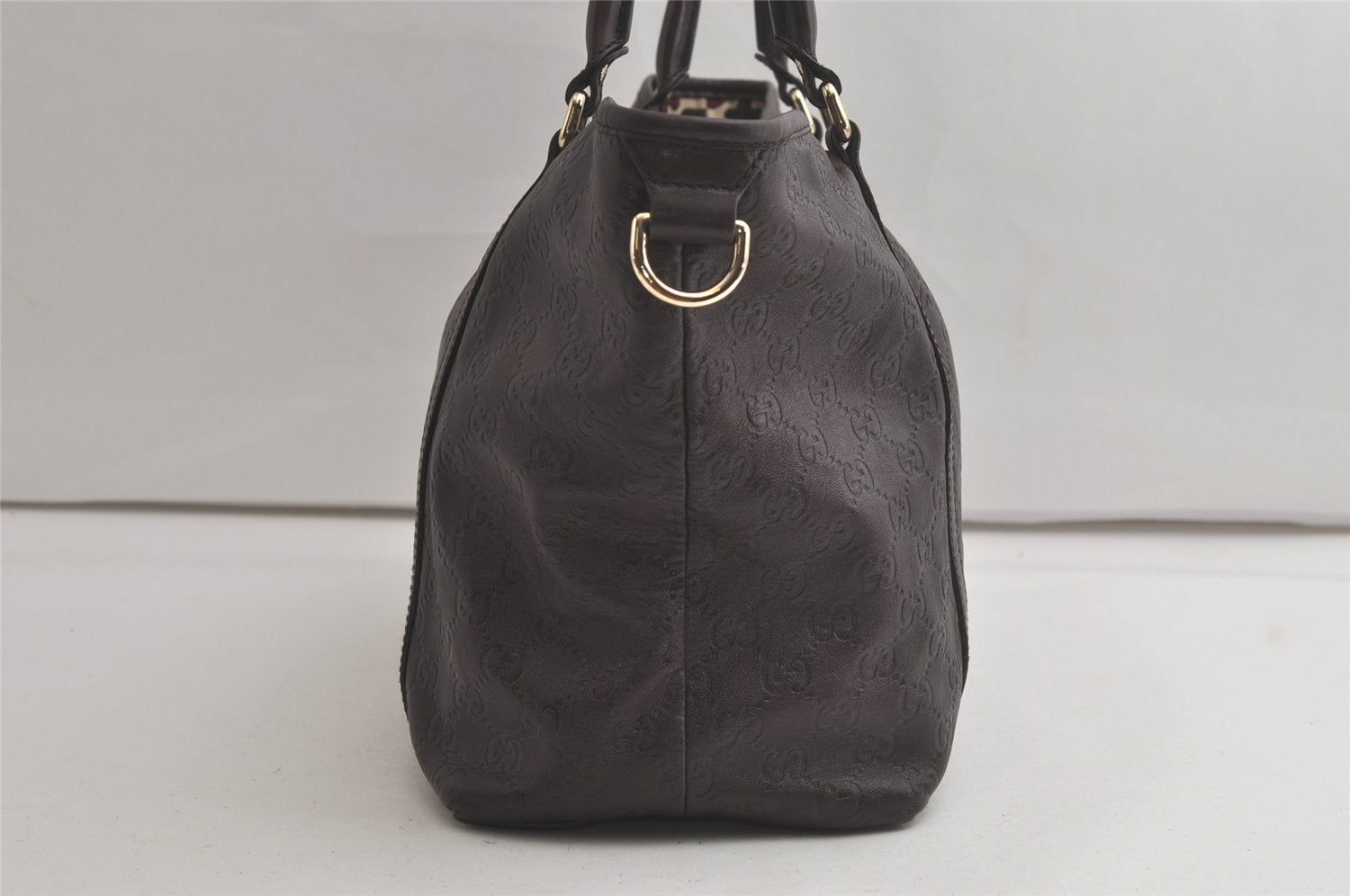 Authentic GUCCI Guccissima Shoulder Tote Bag GG Leather 197953 Brown 6090K