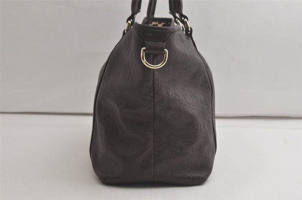 Authentic GUCCI Guccissima Shoulder Tote Bag GG Leather 197953 Brown 6090K