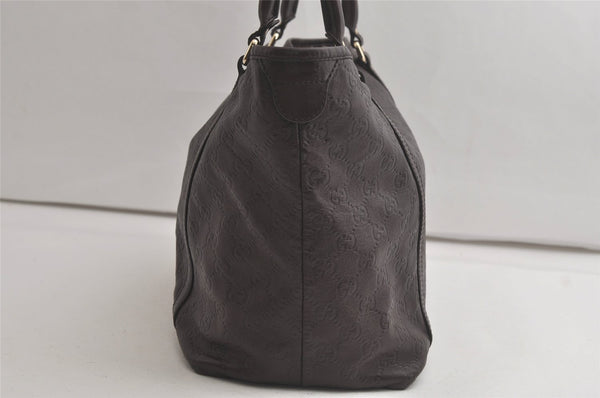 Authentic GUCCI Guccissima Shoulder Tote Bag GG Leather 197953 Brown 6090K