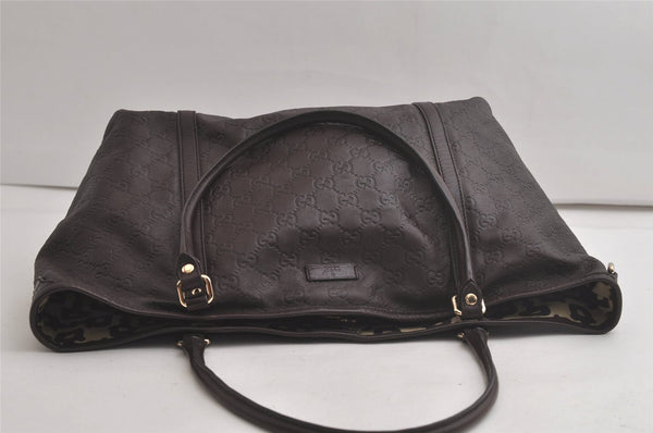 Authentic GUCCI Guccissima Shoulder Tote Bag GG Leather 197953 Brown 6090K