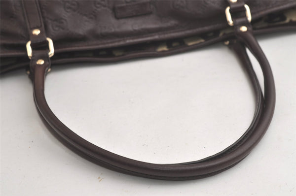 Authentic GUCCI Guccissima Shoulder Tote Bag GG Leather 197953 Brown 6090K