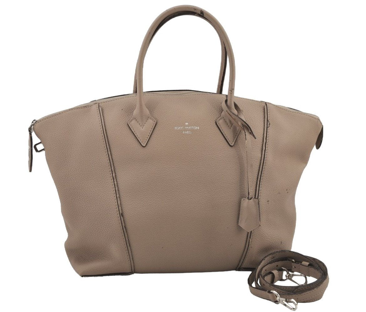 Auth Louis Vuitton Parnassea Lockit MM 2Way Shoulder Hand Bag M94593 Beige 6091J