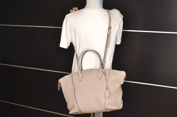 Auth Louis Vuitton Parnassea Lockit MM 2Way Shoulder Hand Bag M94593 Beige 6091J