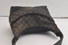 Authentic GUCCI Shoulder Hand Bag Purse GG Canvas Leather 0013386 Black 6091K