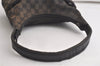 Authentic GUCCI Shoulder Hand Bag Purse GG Canvas Leather 0013386 Black 6091K