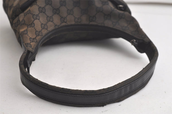 Authentic GUCCI Shoulder Hand Bag Purse GG Canvas Leather 0013386 Black 6091K