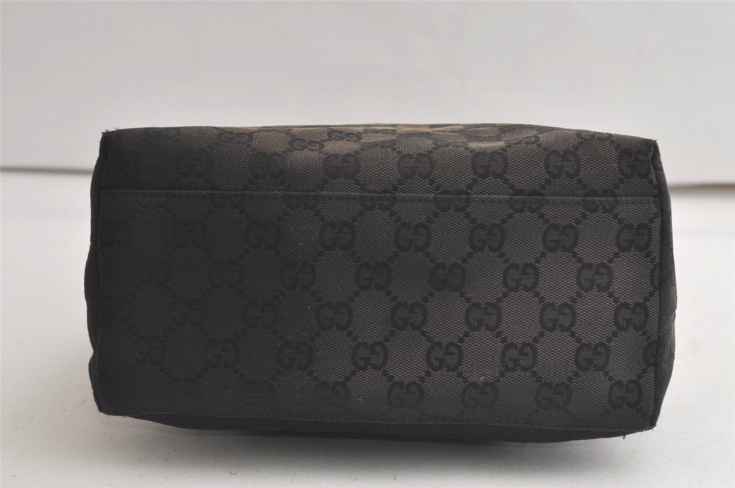 Authentic GUCCI Shoulder Hand Bag Purse GG Canvas Leather 0013386 Black 6091K
